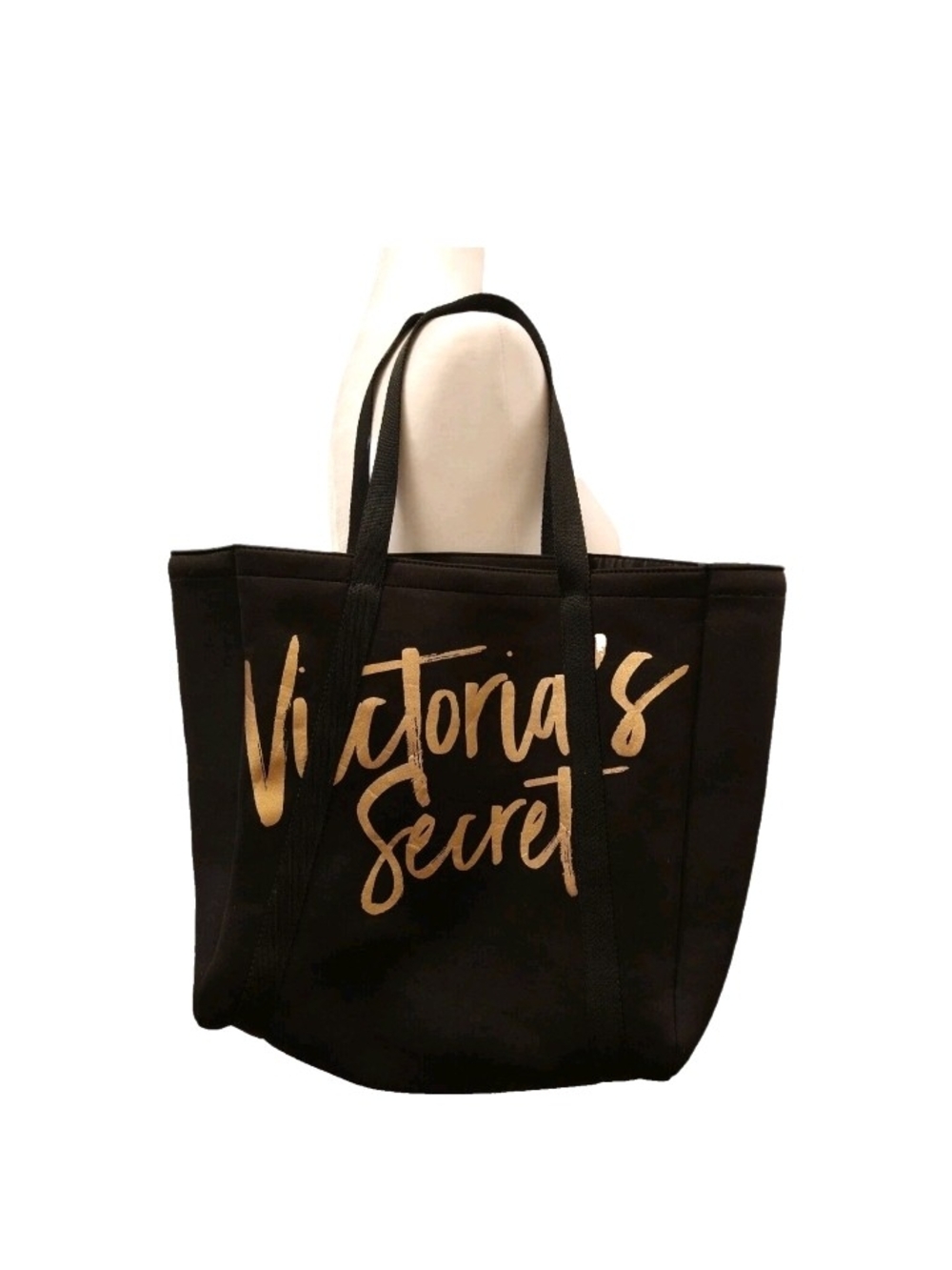 VICTORIAs SECRET COOLER CARRYALL INSULATED TOTE BAG Black and Gold Y2k